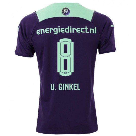 Camisola PSV Eindhoven Marco van Ginkel 8 Equipamento Segundo 2021-2022 Manga Curta